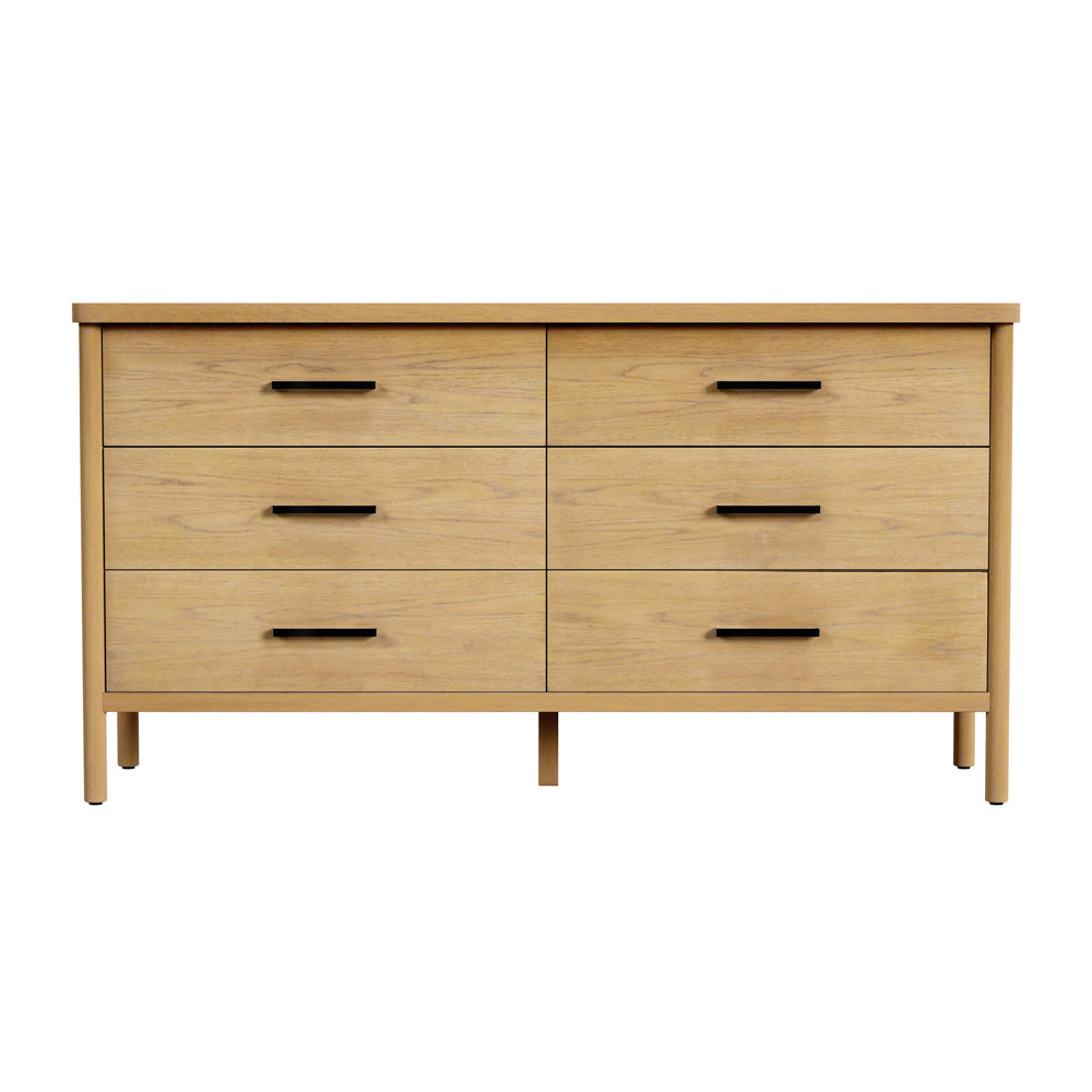 Butler Specialty Company - Lennon 60 in. W Rectangular 6 Drawer Wood Rounded Leg Dresser, Light Brown - 5755473