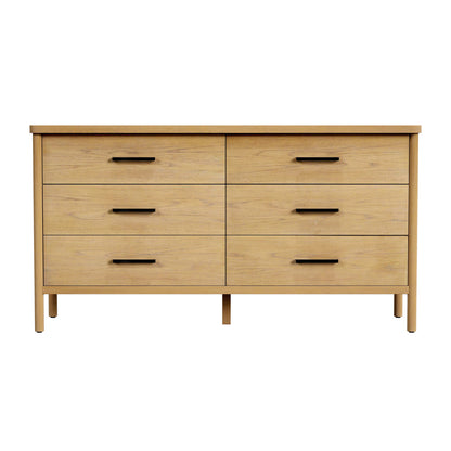 Butler Specialty Company - Lennon 60 in. W Rectangular 6 Drawer Wood Rounded Leg Dresser, Light Brown - 5755473