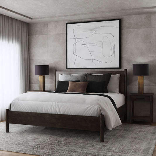 Butler Specialty Company - Lennon Wood Rounded Leg King Panel Bed, Medium Brown - 5764474