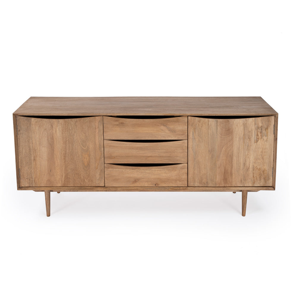 Butler Specialty Company - Leonidin 67 in. W Rectangular Wood 3 Drawer 2 Door Sideboard, Light Brown - 5598312