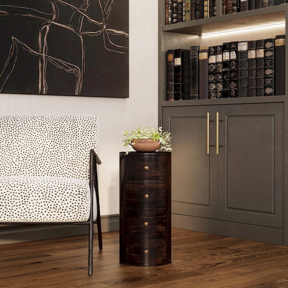 Butler Specialty Company - Liam 11 in. W Round Wood 4 Drawer End Table, Dark Brown - 1176117 view 6