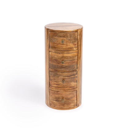 Butler Specialty Company - Liam 11 in. W Round Wood 4 Drawer End Table, Light Brown - 1176312