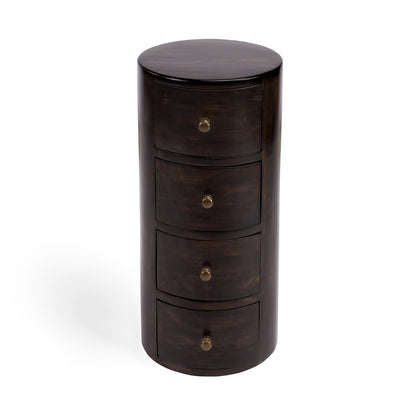 Butler Specialty Company - Liam 11 in. W Round Wood 4 Drawer End Table, Dark Brown - 1176117