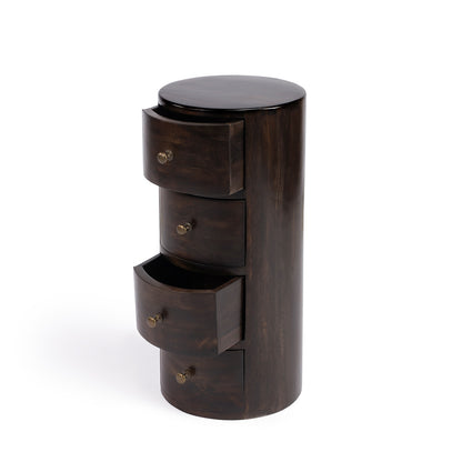 Butler Specialty Company - Liam 11 in. W Round Wood 4 Drawer End Table, Dark Brown - 1176117