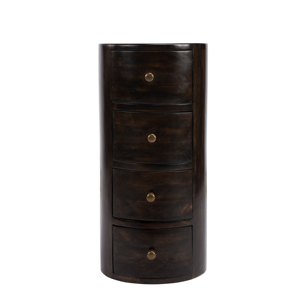 Butler Specialty Company - Liam 11 in. W Round Wood 4 Drawer End Table, Dark Brown - 1176117