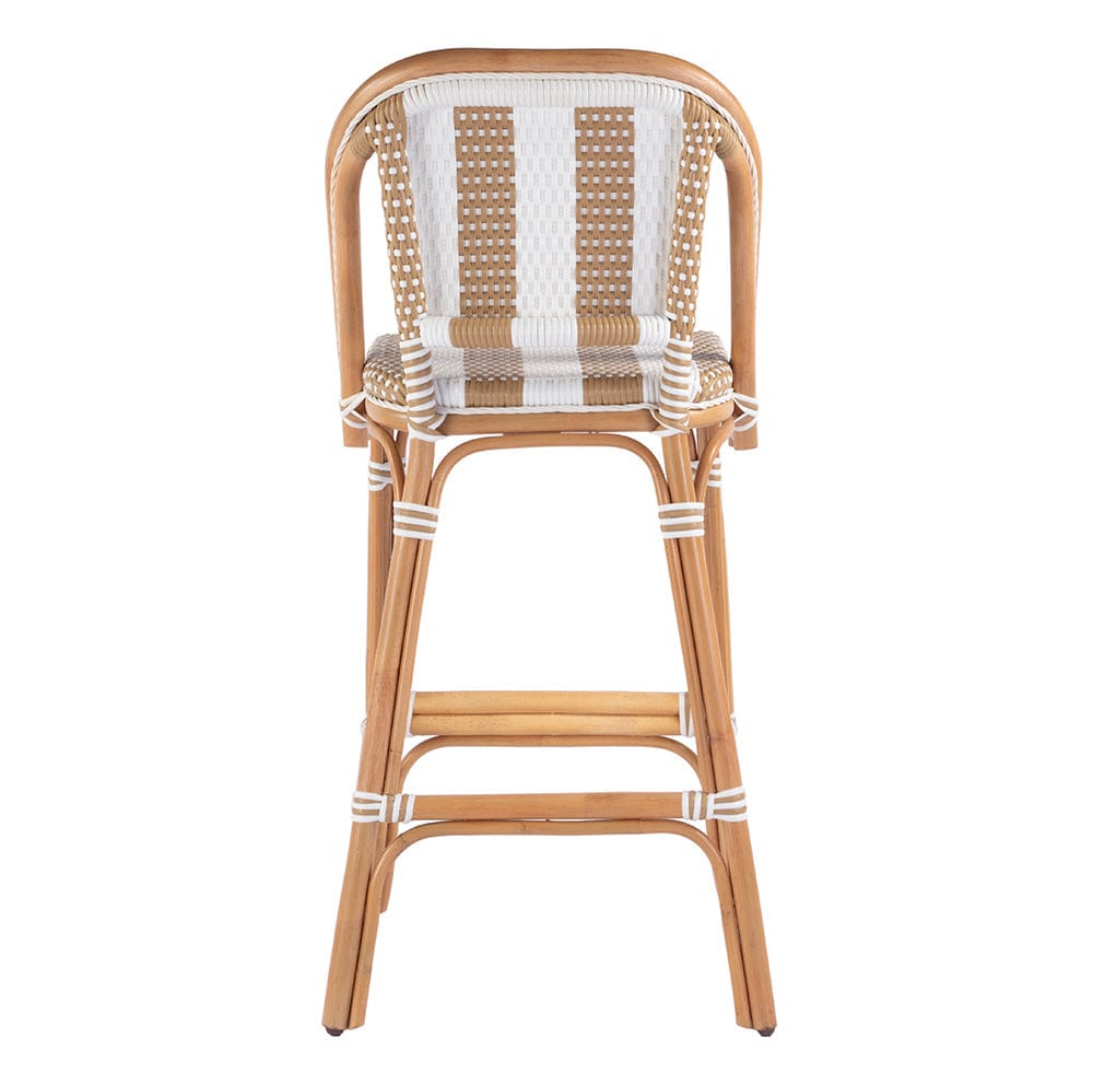 Butler Specialty Company - Lila Rattan 28 in. Seat Height Bar Stool w Back and Footrest, Beige, White - 3715984 View 4