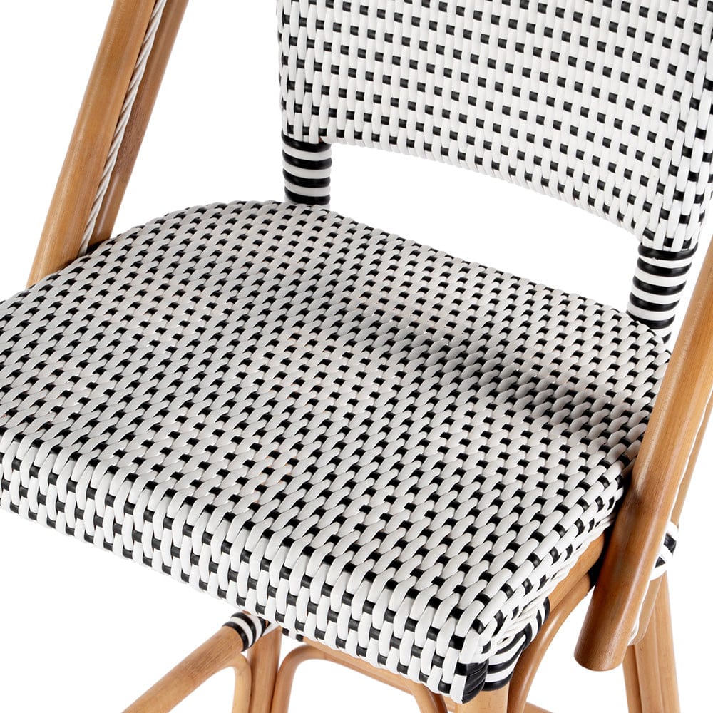 Butler Specialty Company - Lila Rattan 28 in. Seat Height Bar Stool w Back and Footrest, Black, White - 3715295 View 2
