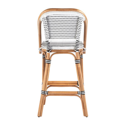 Butler Specialty Company - Lila Rattan 28 in. Seat Height Bar Stool w Back and Footrest, Black, White - 3715295 View 4