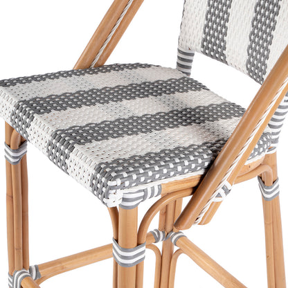 Butler Specialty Company - Lila Rattan 28 in. Seat Height Bar Stool w Back and Footrest, Gray, White - 3715144 View 2