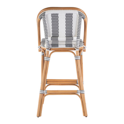 Butler Specialty Company - Lila Rattan 28 in. Seat Height Bar Stool w Back and Footrest, Gray, White - 3715144 View 4