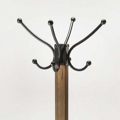 Butler Specialty Company - Logan Square 74 in. H Rustic Metal & Wood Costumer/Coat Tree, Medium Brown - 2059295