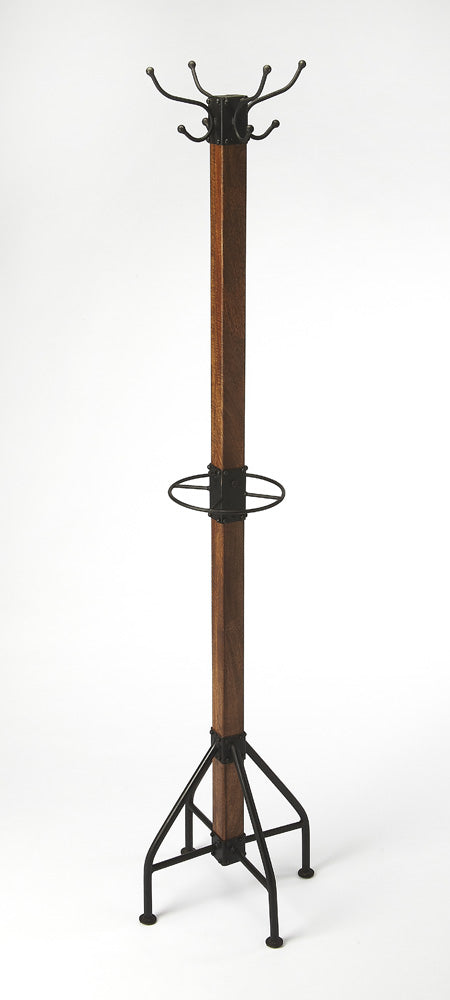 Butler Specialty Company - Logan Square 74 in. H Rustic Metal & Wood Costumer/Coat Tree, Multi-Color - 2059120