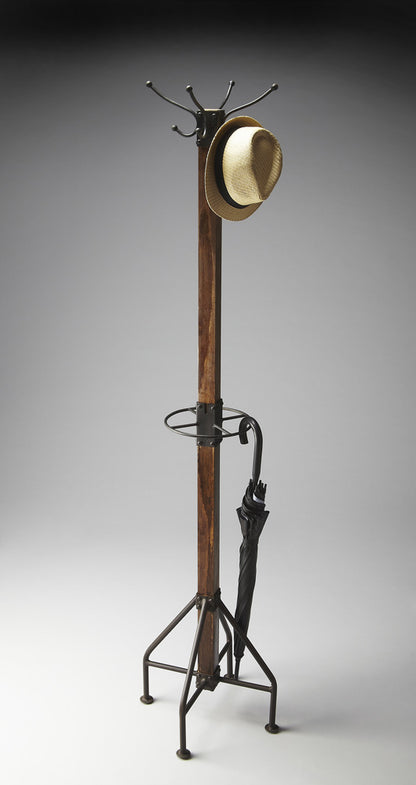 Butler Specialty Company - Logan Square 74 in. H Rustic Metal & Wood Costumer/Coat Tree, Multi-Color - 2059120