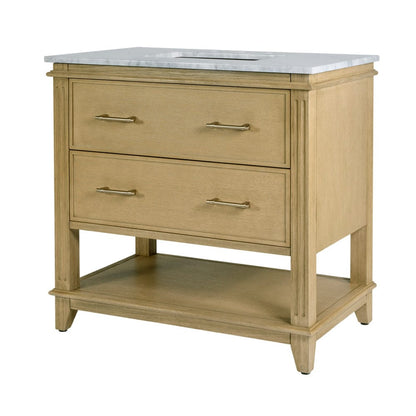Butler Specialty Company - Lois 36 in. W Wood & Marble Single Sink Bathroom Vanity, Light Brown - 5993509 view 1