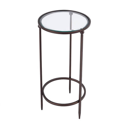 Butler Specialty Company - Lola 11 in. W Round Glass and Metal Side Table, Black - 5836025 View 1