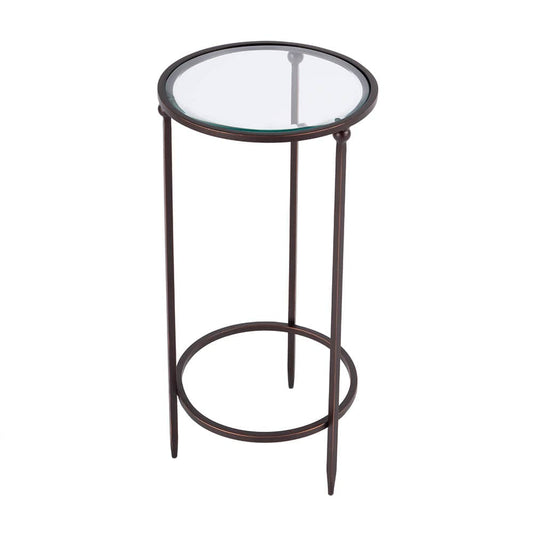 Butler Specialty Company - Lola 11 in. W Round Glass and Metal Side Table, Black - 5836025 View 1