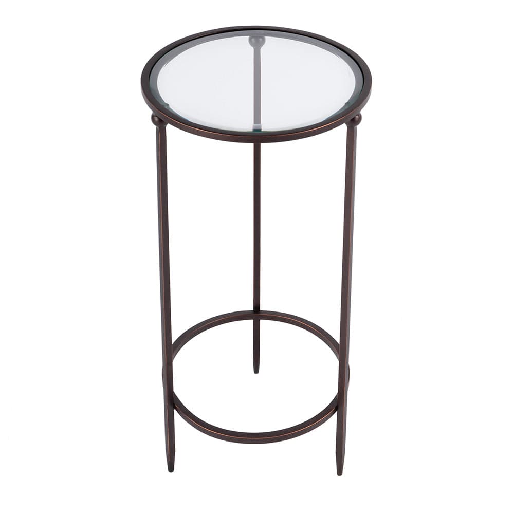 Butler Specialty Company - Lola 11 in. W Round Glass and Metal Side Table, Black - 5836025 View 2