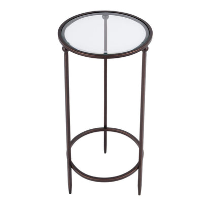 Butler Specialty Company - Lola 11 in. W Round Glass and Metal Side Table, Black - 5836025 View 2
