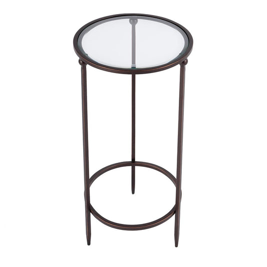 Butler Specialty Company - Lola 11 in. W Round Glass and Metal Side Table, Black - 5836025 View 2