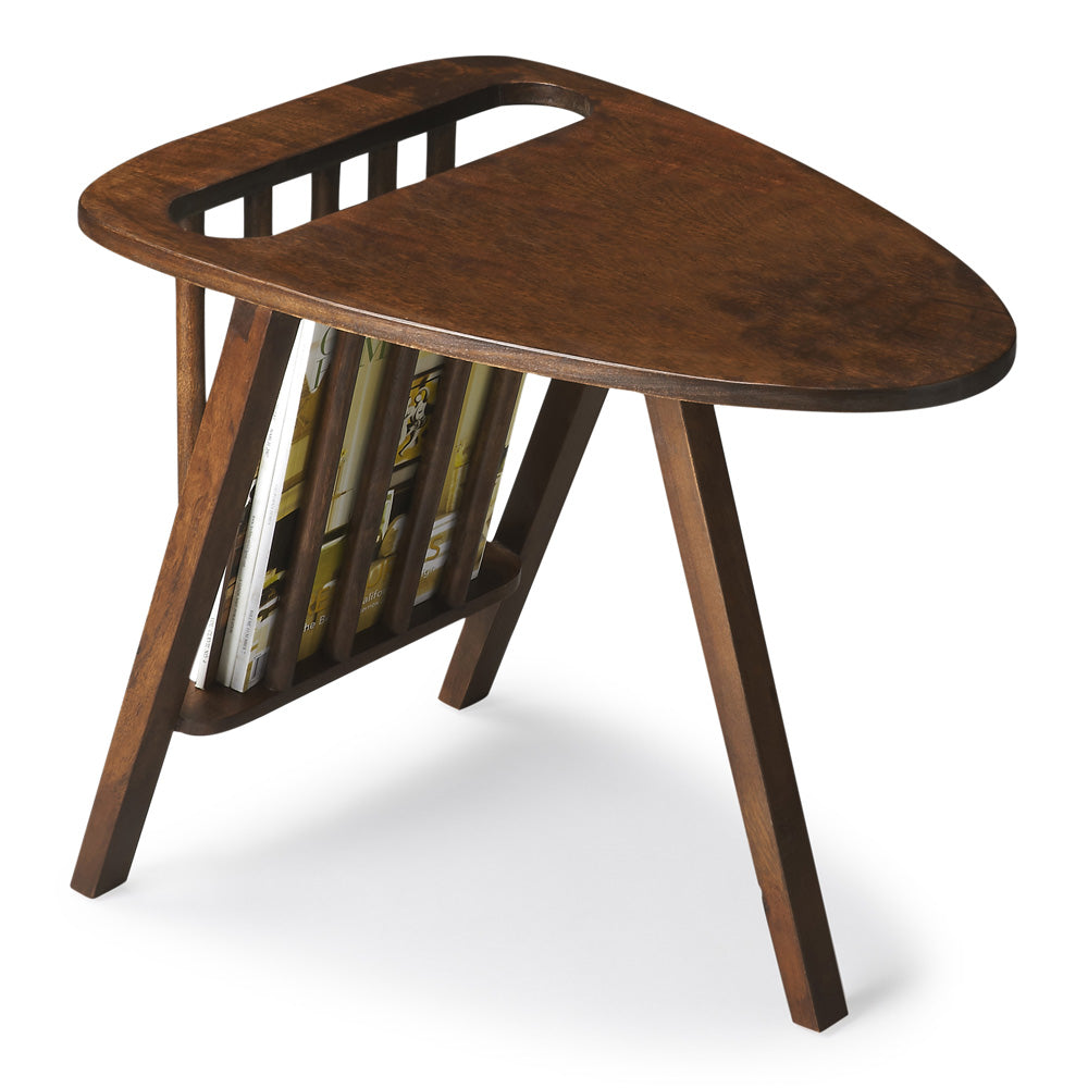 Butler Specialty Company - Lowery 15 in. W Triangular Wood Modern Magazine Side Table, Dark Brown - 1188260