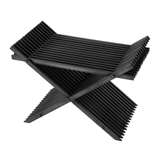 Butler Specialty Company - Lucan 15.5 in. Seat Height  Iron X-Base Slatted Stool, Black - 5814025 View 1