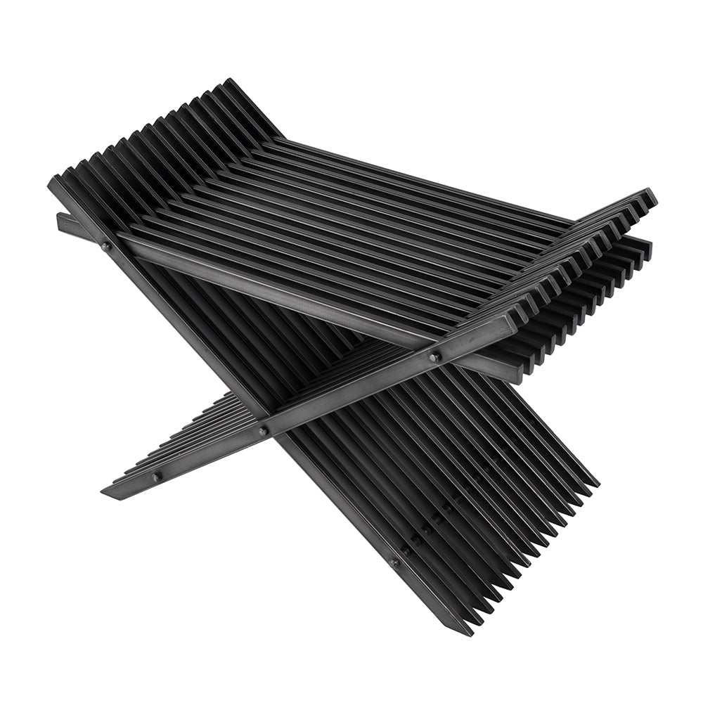 Butler Specialty Company - Lucan 15.5 in. Seat Height  Iron X-Base Slatted Stool, Black - 5814025 View 2