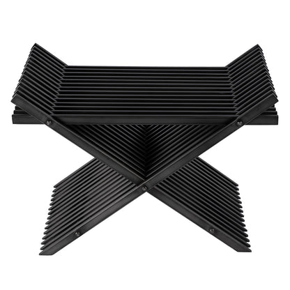 Butler Specialty Company - Lucan 15.5 in. Seat Height  Iron X-Base Slatted Stool, Black - 5814025 View 3