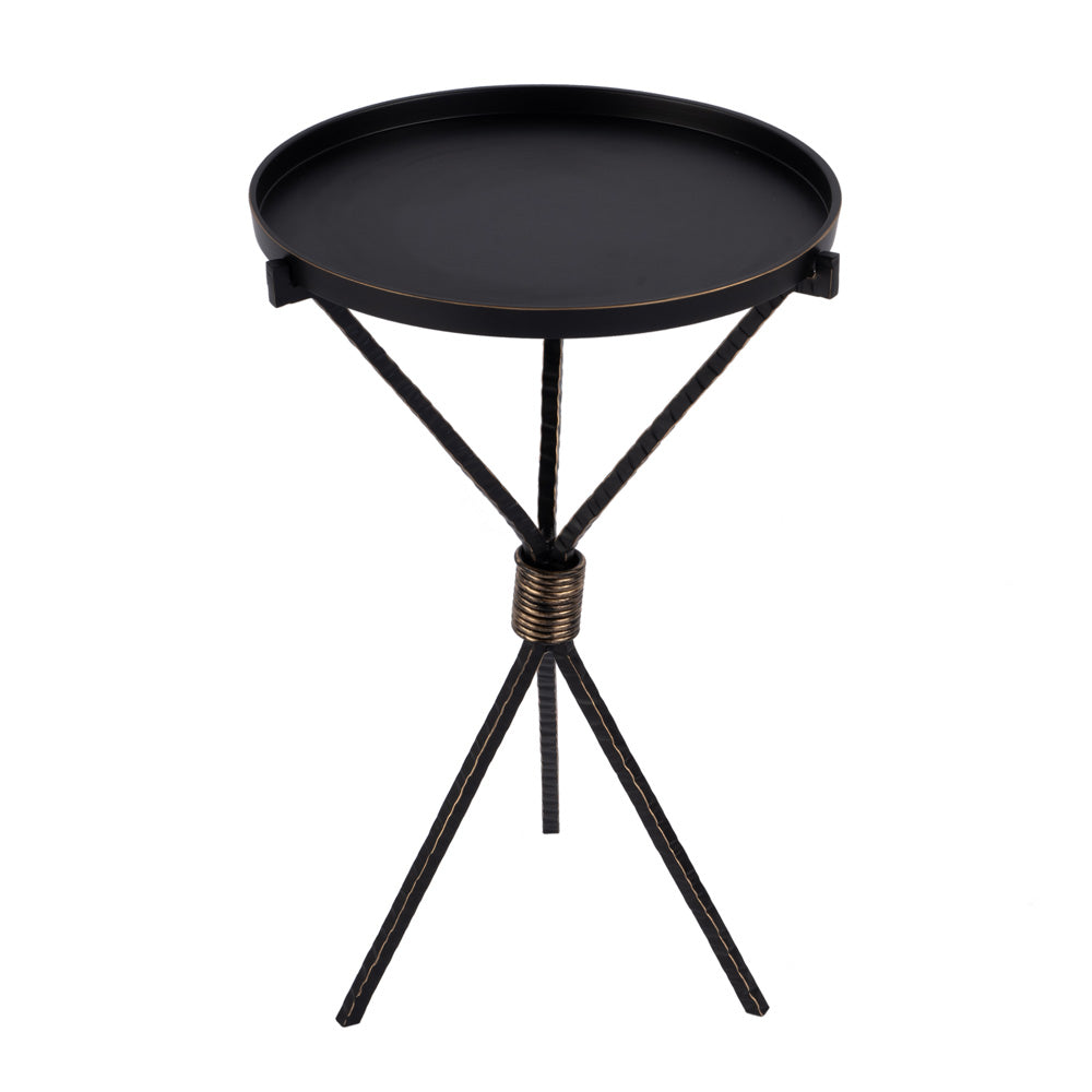 Butler Specialty Company - Lucca 14 in. W Round Aluminum and Iron Side Table with Tripod Shaped Base, Black - 5894025 view 1