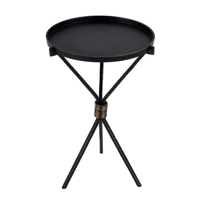 Butler Specialty Company - Lucca 14 in. W Round Aluminum and Iron Side Table with Tripod Shaped Base, Black - 5894025 view 1