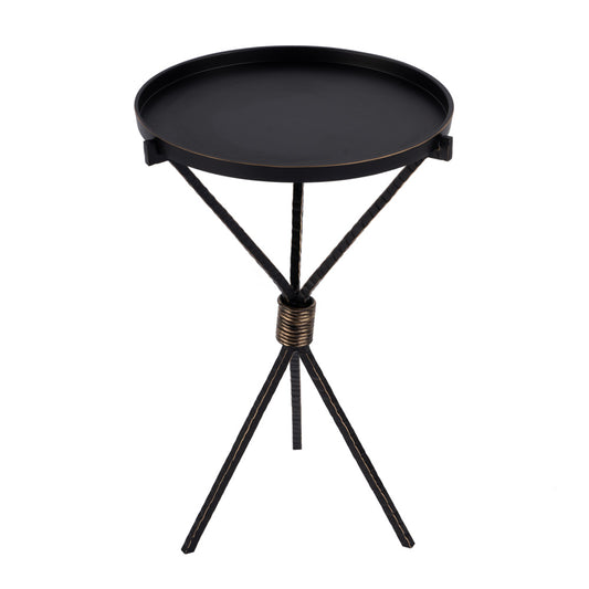 Butler Specialty Company - Lucca 14 in. W Round Aluminum and Iron Side Table with Tripod Shaped Base, Black - 5894025 view 1