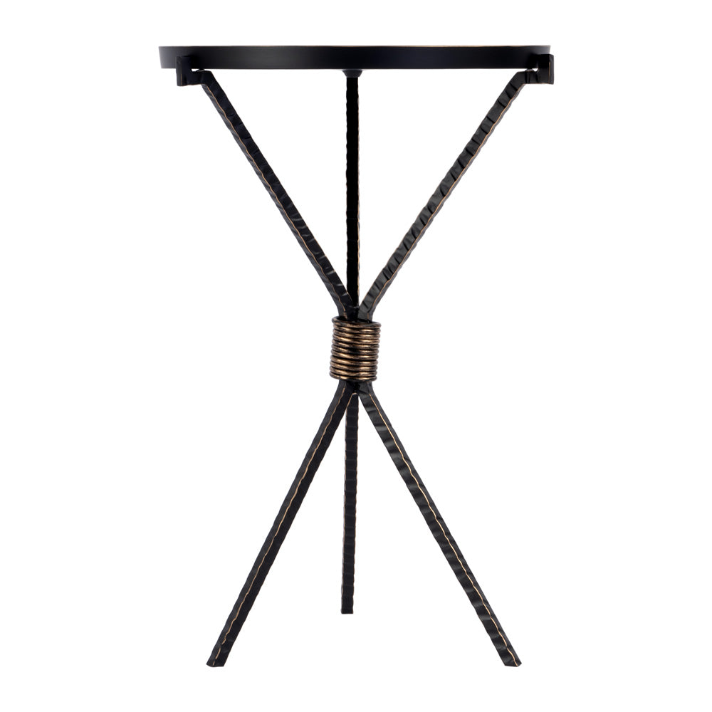 Butler Specialty Company - Lucca 14 in. W Round Aluminum and Iron Side Table with Tripod Shaped Base, Black - 5894025 view 2