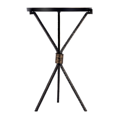 Butler Specialty Company - Lucca 14 in. W Round Aluminum and Iron Side Table with Tripod Shaped Base, Black - 5894025 view 2