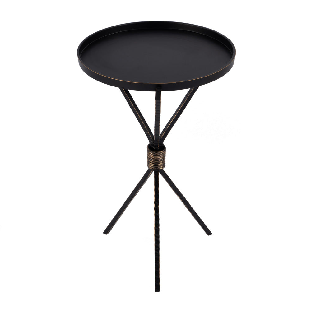 Butler Specialty Company - Lucca 14 in. W Round Aluminum and Iron Side Table with Tripod Shaped Base, Black - 5894025 view 3