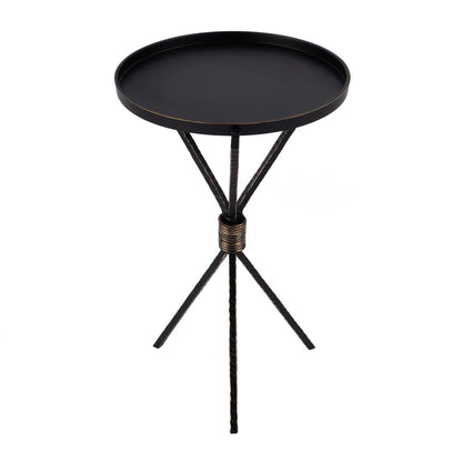 Butler Specialty Company - Lucca 14 in. W Round Aluminum and Iron Side Table with Tripod Shaped Base, Black - 5894025 view 3