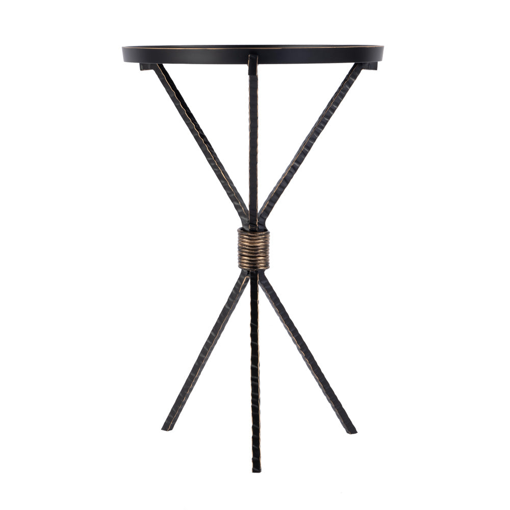 Butler Specialty Company - Lucca 14 in. W Round Aluminum and Iron Side Table with Tripod Shaped Base, Black - 5894025 view 4