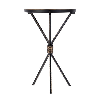 Butler Specialty Company - Lucca 14 in. W Round Aluminum and Iron Side Table with Tripod Shaped Base, Black - 5894025 view 4