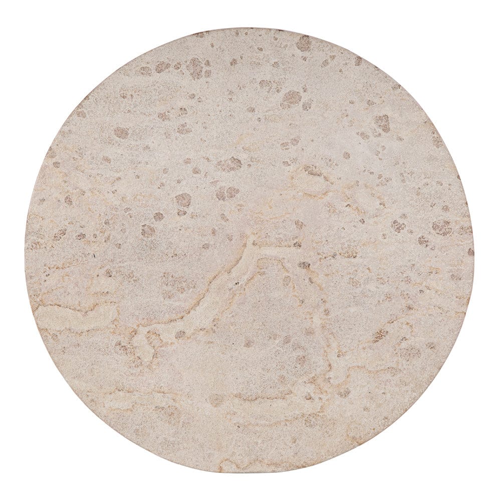 Butler Specialty Company - Lucia 19 in. W Round Marble and Iron Pedestal Side Table, White - 5831389 View 4