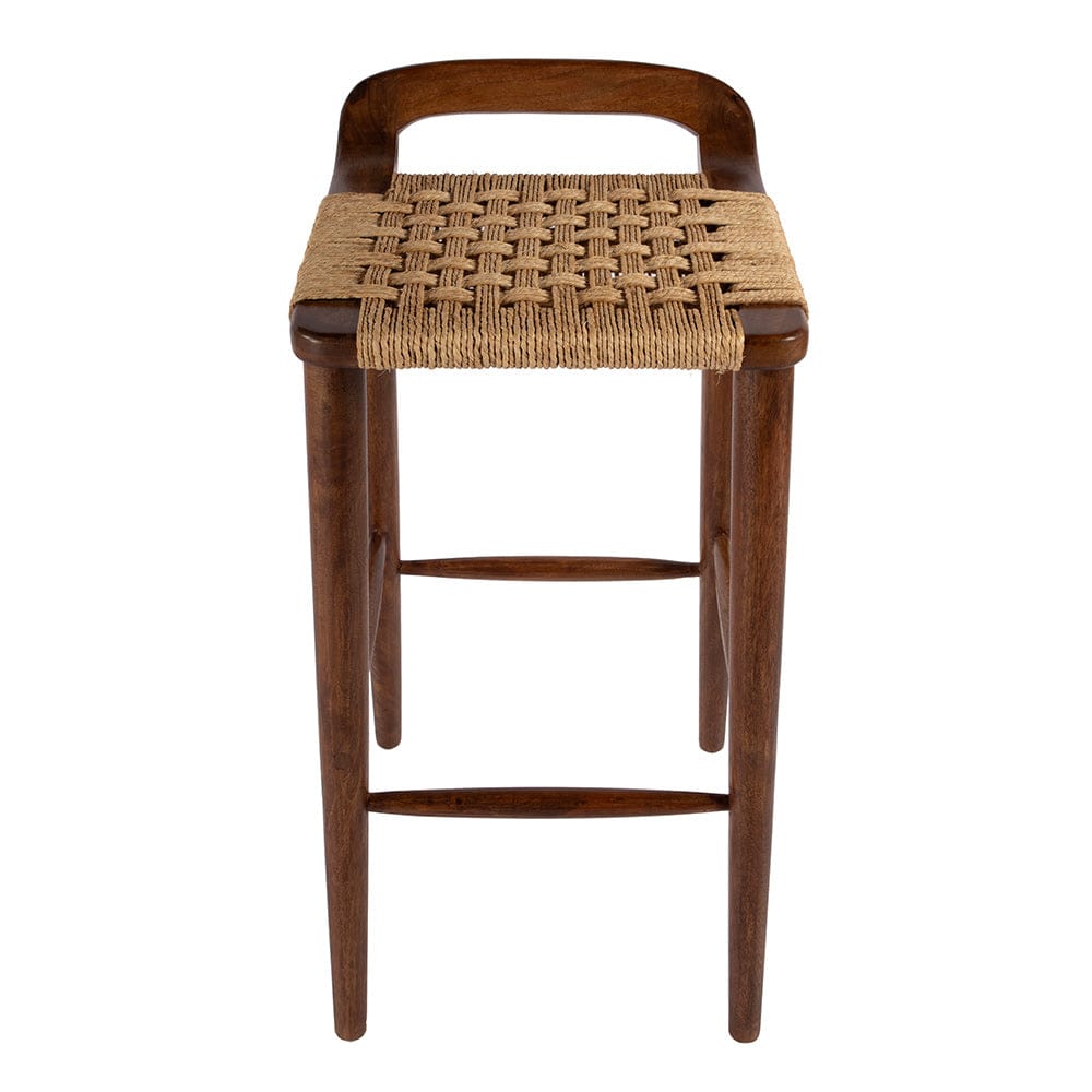 Butler Specialty Company - Luna 30 in. Seat Height Wood and Jute Woven Low Back Bar Stool, Brown - 5844354 View 2