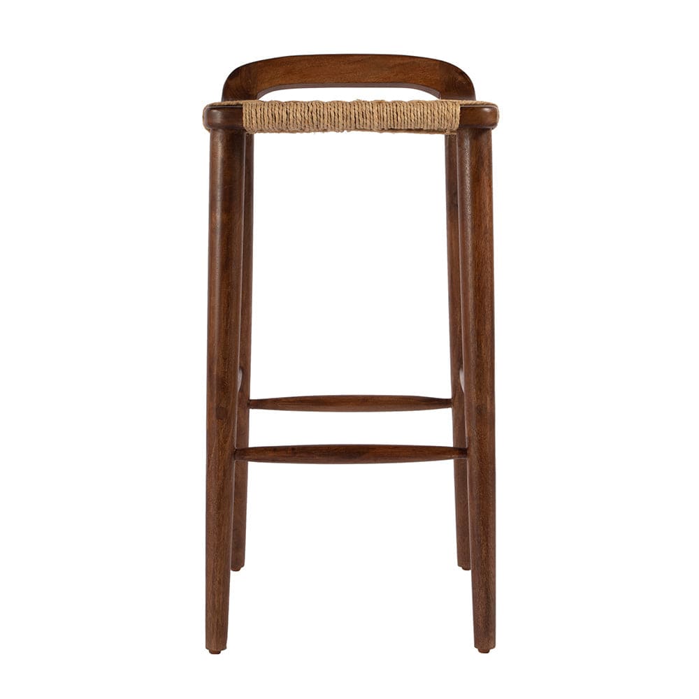 Butler Specialty Company - Luna 30 in. Seat Height Wood and Jute Woven Low Back Bar Stool, Brown - 5844354 View 3