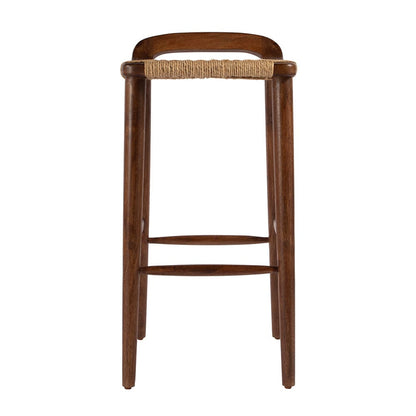 Butler Specialty Company - Luna 30 in. Seat Height Wood and Jute Woven Low Back Bar Stool, Brown - 5844354 View 3