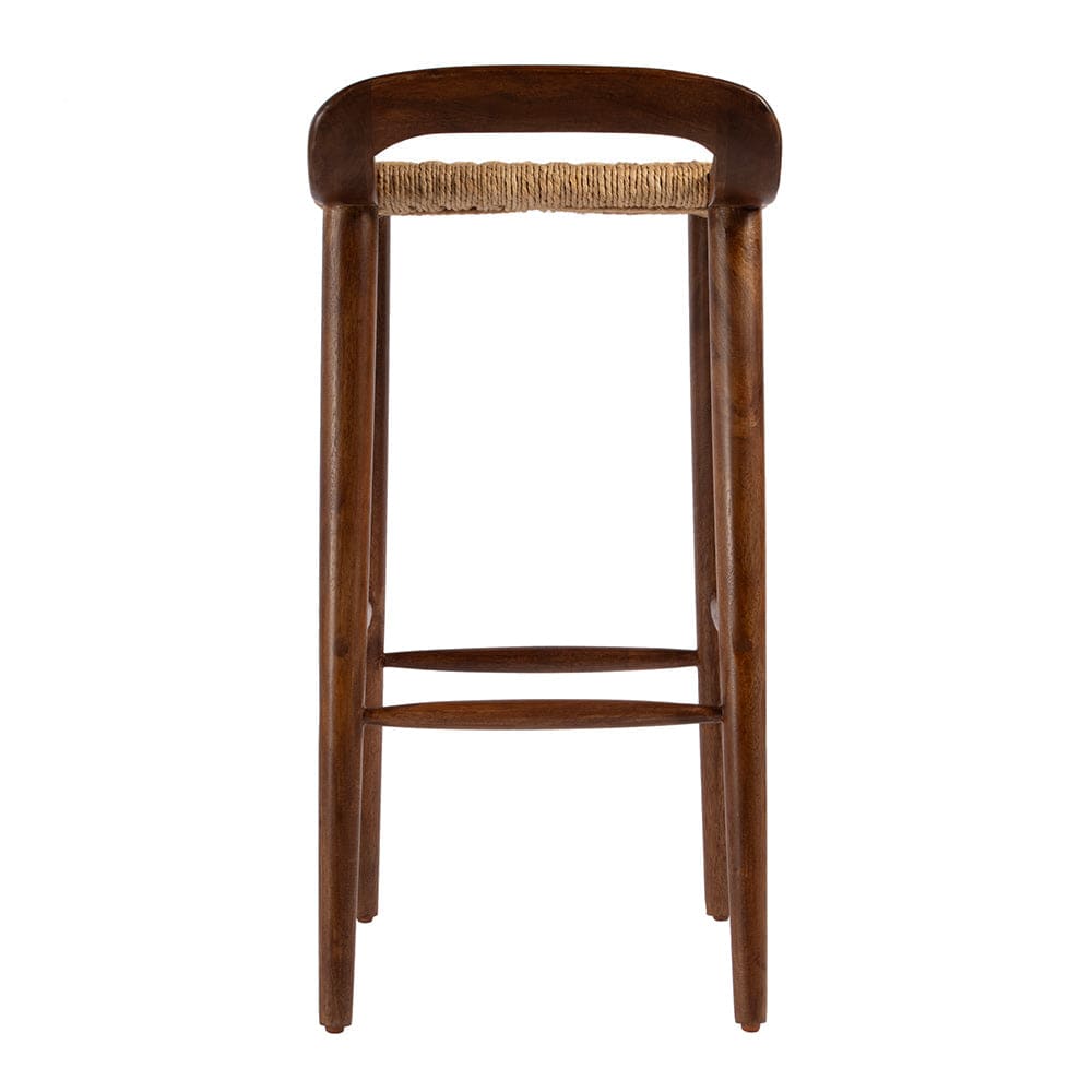 Butler Specialty Company - Luna 30 in. Seat Height Wood and Jute Woven Low Back Bar Stool, Brown - 5844354 View 4