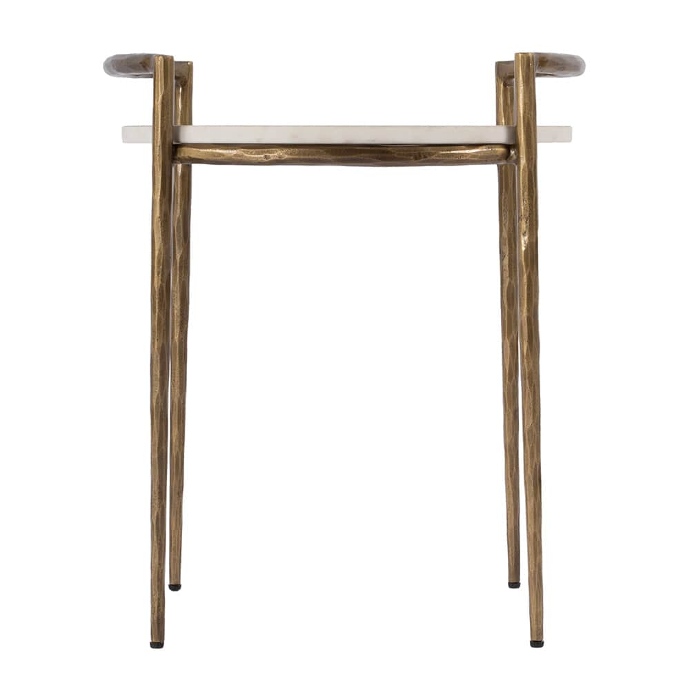 Butler Specialty Company - Madlyn 19 in. W Round Marble and Iron Side Table, White - 5821389 View 3