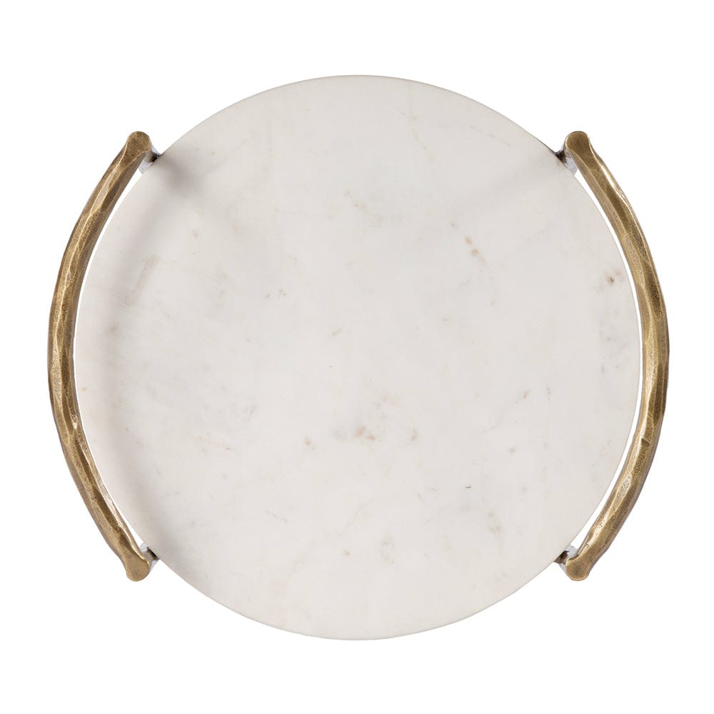 Butler Specialty Company - Madlyn 19 in. W Round Marble and Iron Side Table, White - 5821389 View 4
