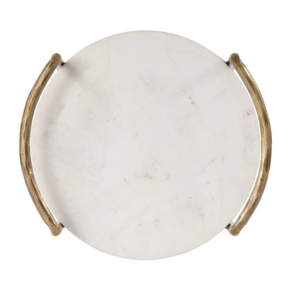 Butler Specialty Company - Madlyn 19 in. W Round Marble and Iron Side Table, White - 5821389 View 4