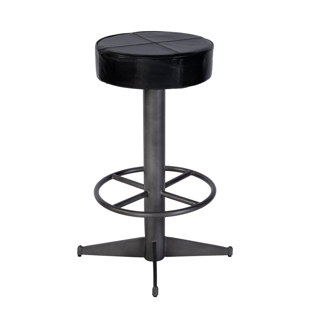 Butler Specialty Company - Malcolm 30 in. Seat Height Leather and Iron Bar Stool w Footrest, Black - 5977034 view 3