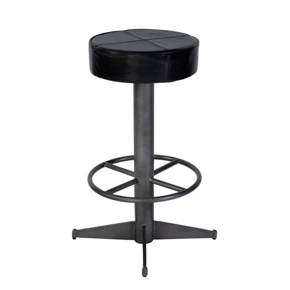 Butler Specialty Company - Malcolm 30 in. Seat Height Leather and Iron Bar Stool w Footrest, Black - 5977034 view 3