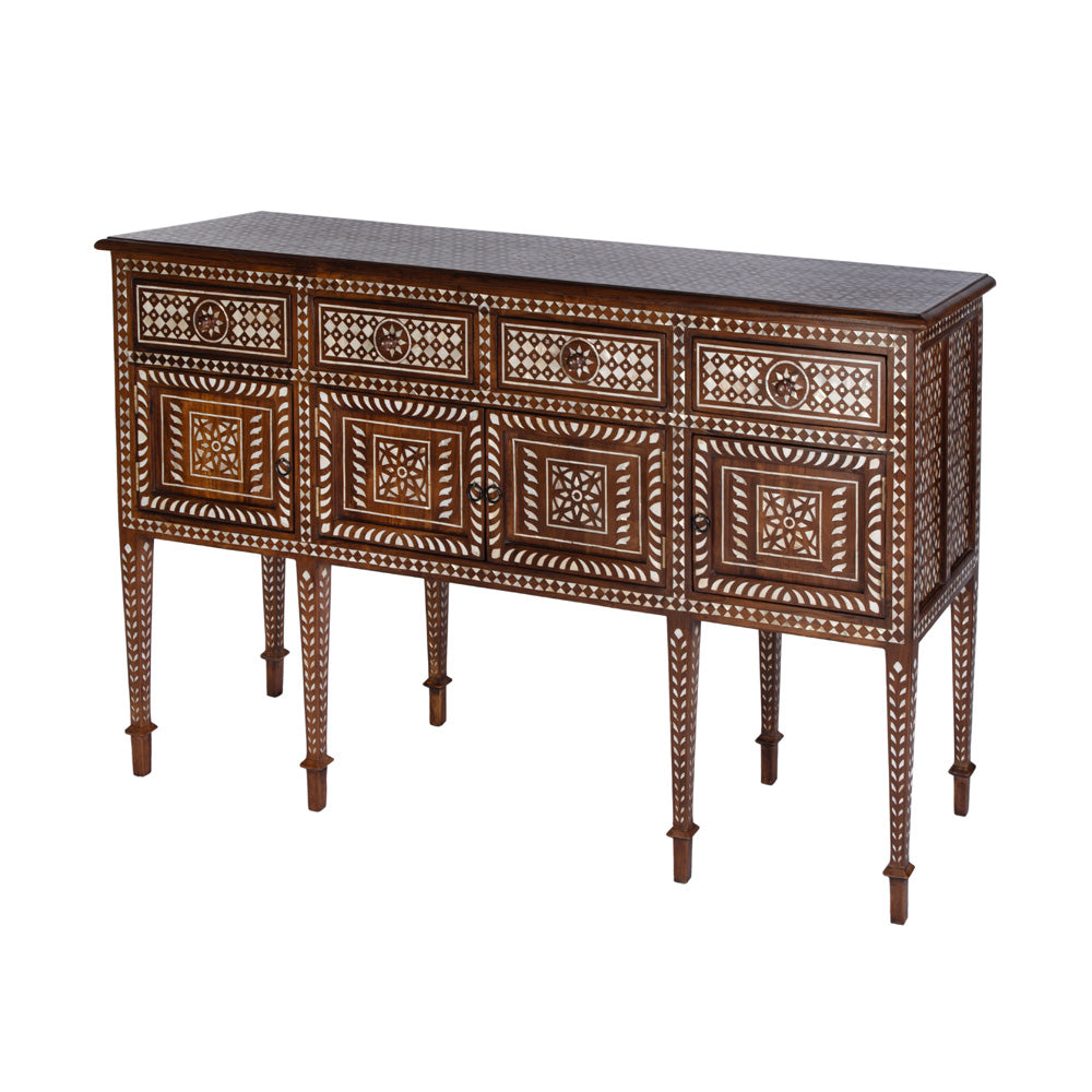 Butler Specialty Company - Manali 60 in. W Rectangular Mother of Pearl and Wood 4 Drawer 2 Door Console Table, Brown - 5968338 view 1