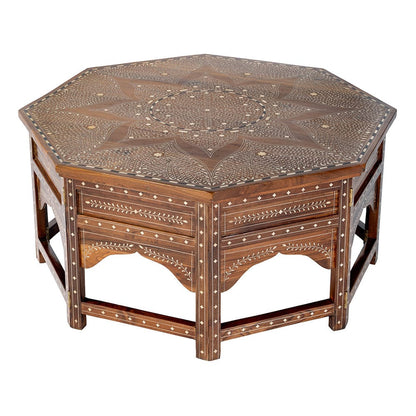 Butler Specialty Company - Mandore 42 in. W Octagon Wood and Bone Coffee Table, Brown - 5969338 View 3