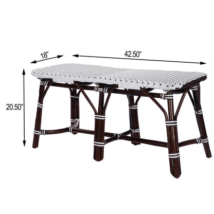Butler Specialty Company - Marcella Rattan 42.5"W Bench, Dark Brown - 5483295_CLOSEOUT
