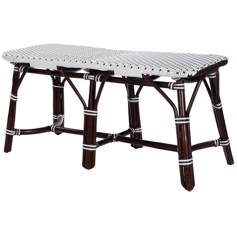 Butler Specialty Company - Marcella Rattan 42.5"W Bench, Dark Brown - 5483295_CLOSEOUT